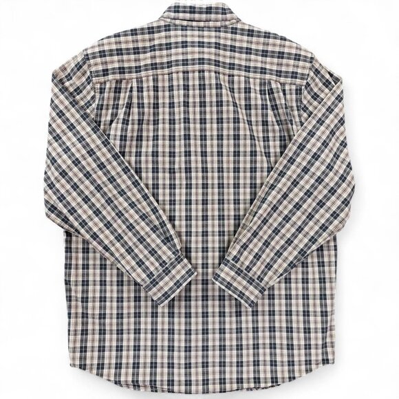 Carhartt Shirt Mens Large Beige Blue Plaid Long Sleeve Button Down Casual Cotton - Picture 2 of 8
